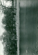 View of lake. - Vintage Photograph