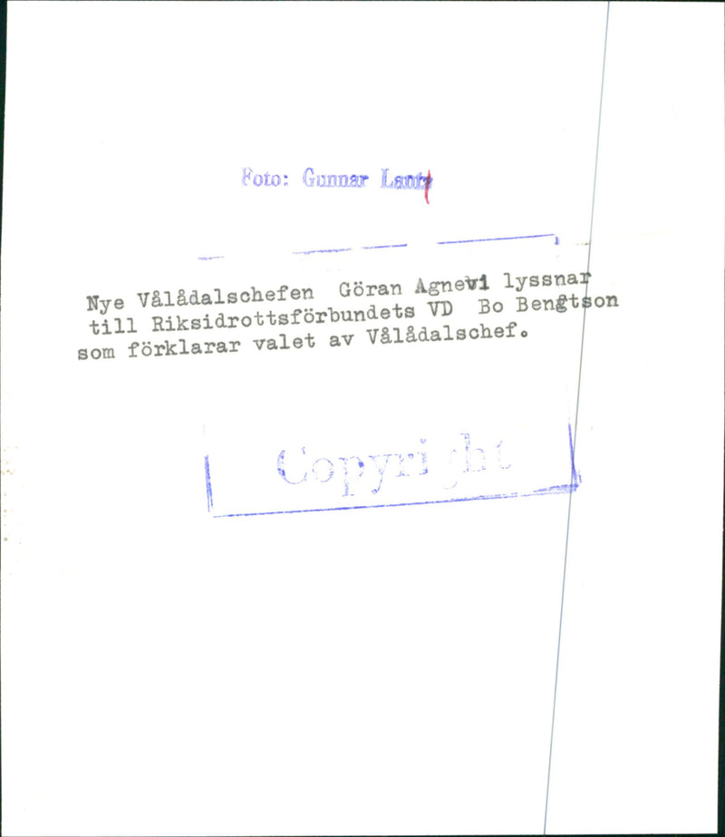 Physiologist GÃ¶ran Agnevi, VÃ¥lÃ¥dalschef - Vintage Photograph