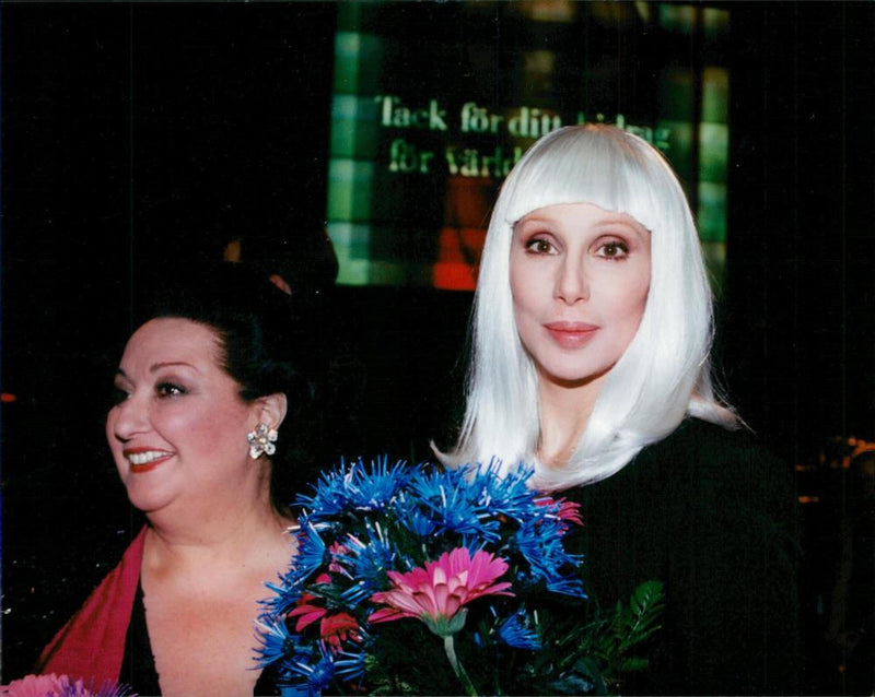 UN 50 years. Galan in Globen. Montserrat CaballÃ© and Cher - Vintage Photograph