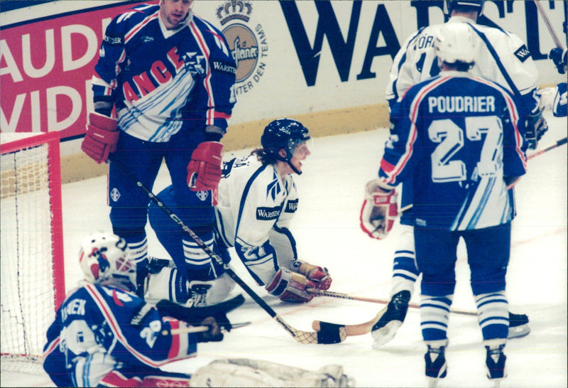 Ice Hockey World Cup 1995. Finland-France - Vintage Photograph