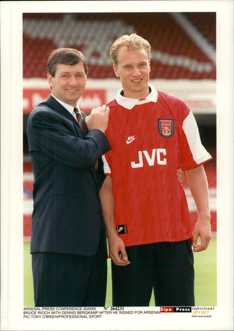 Bruce Rioch and Dennis Bergkamp - Vintage Photograph