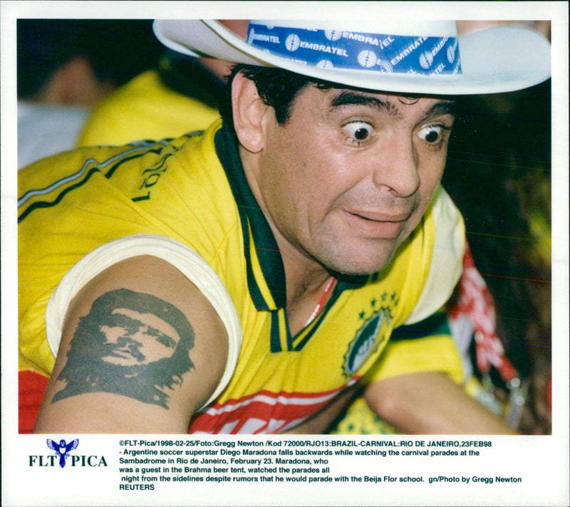 Football star Diego Maradona in Rio de Janeiro - Vintage Photograph