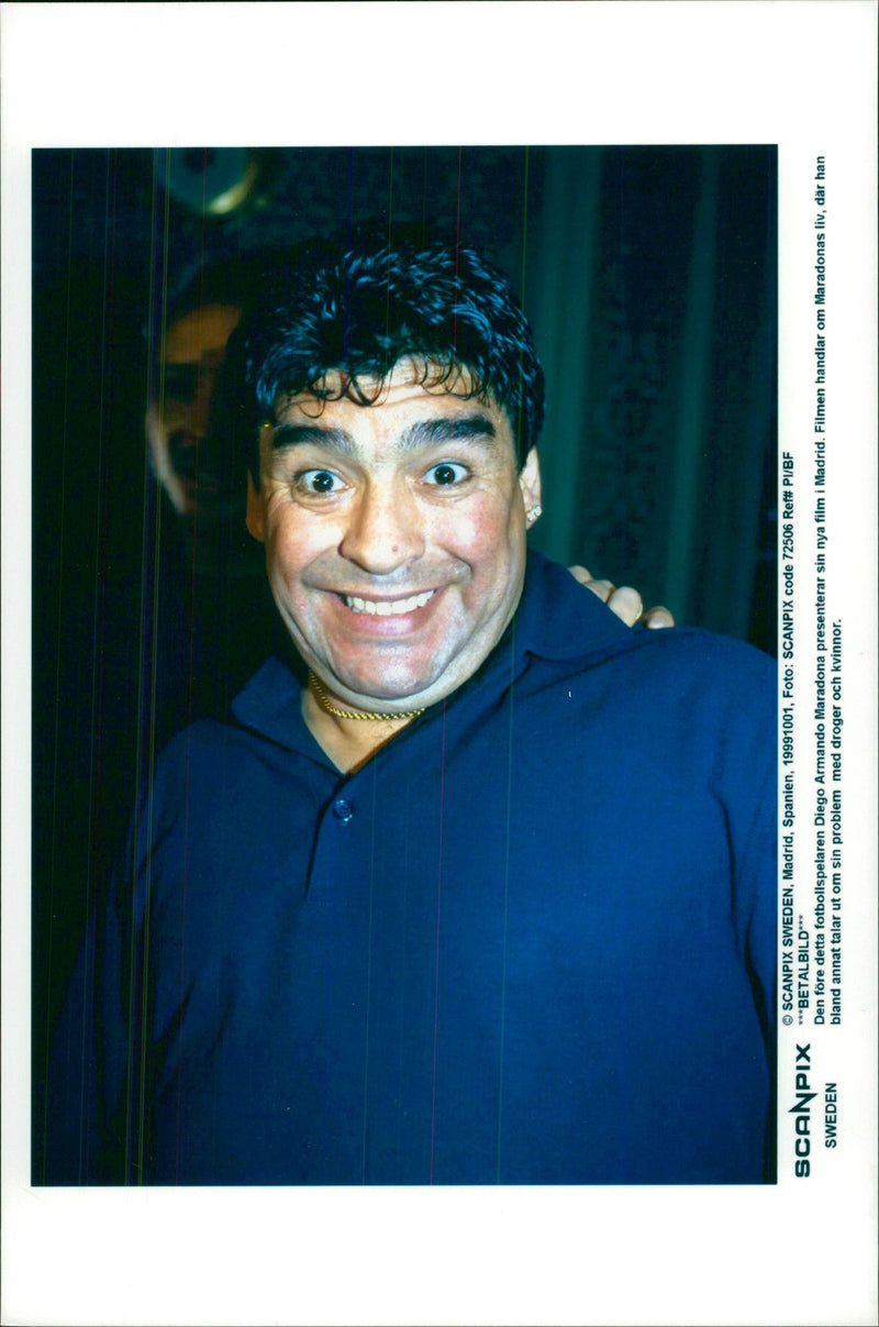 Diego Armando Maradona presents his new film in Madrid - Vintage Photograph