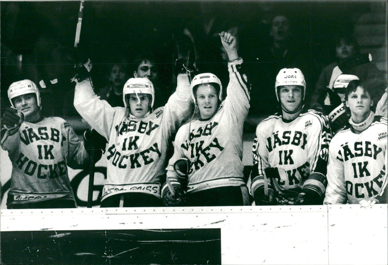 Väsby IK continues to go through ice hockey play-off - Vintage Photograph