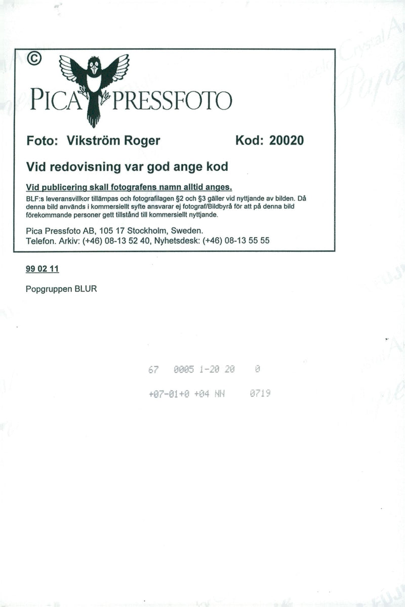 Blur, pop group England - Vintage Photograph