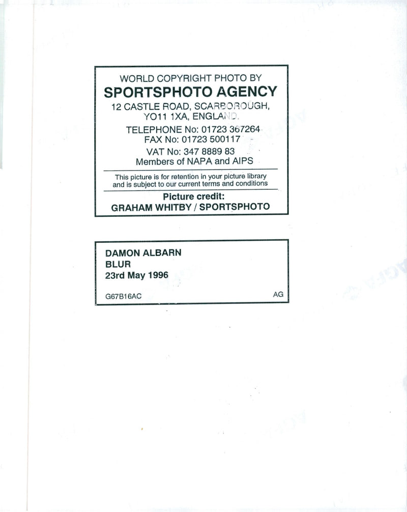 Blur, Damon Albarn - Vintage Photograph