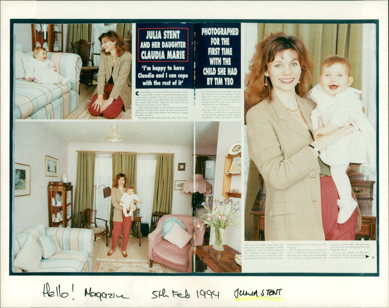 JULIA STENT AND HER DAUGHTER, CLAUDIA MARIE. - Vintage Photograph