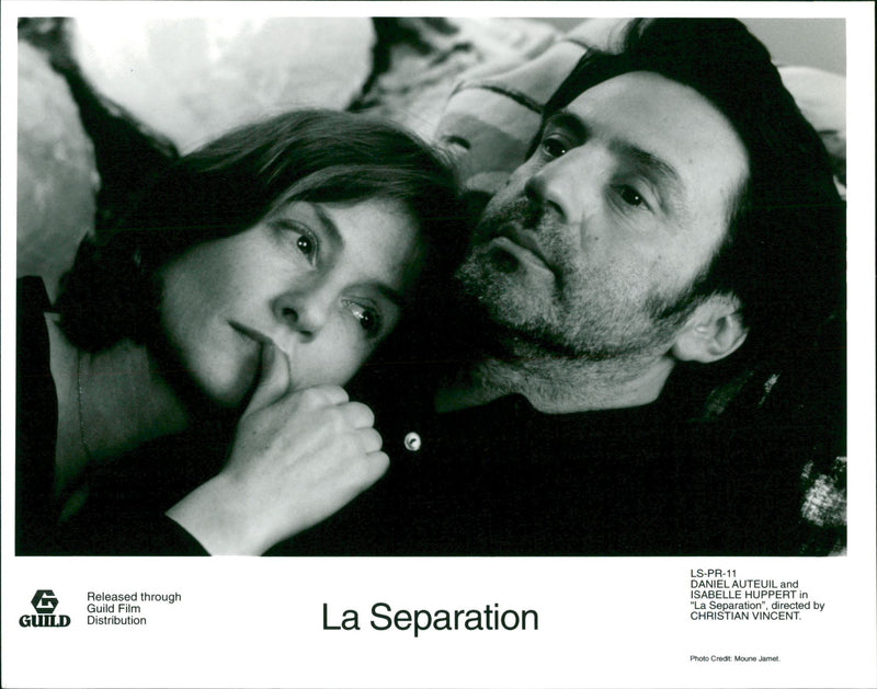 Daniel Auteuil and Isabelle Huppert in the film "La Separation". - Vintage Photograph