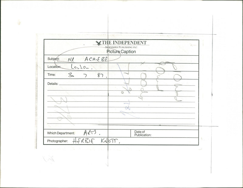 Mr Achebe - Vintage Photograph