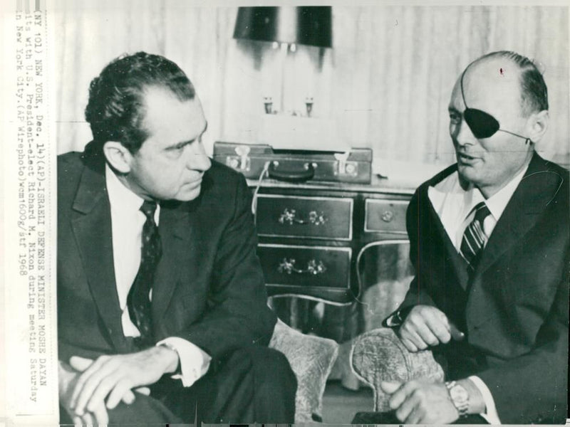 Moshe Dayan, politician - Vintage Photograph