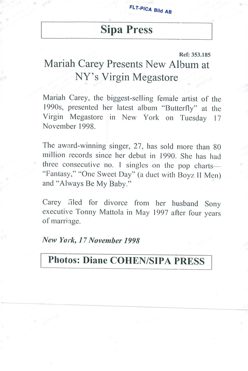 Mariah Carey, singer - Vintage Photograph