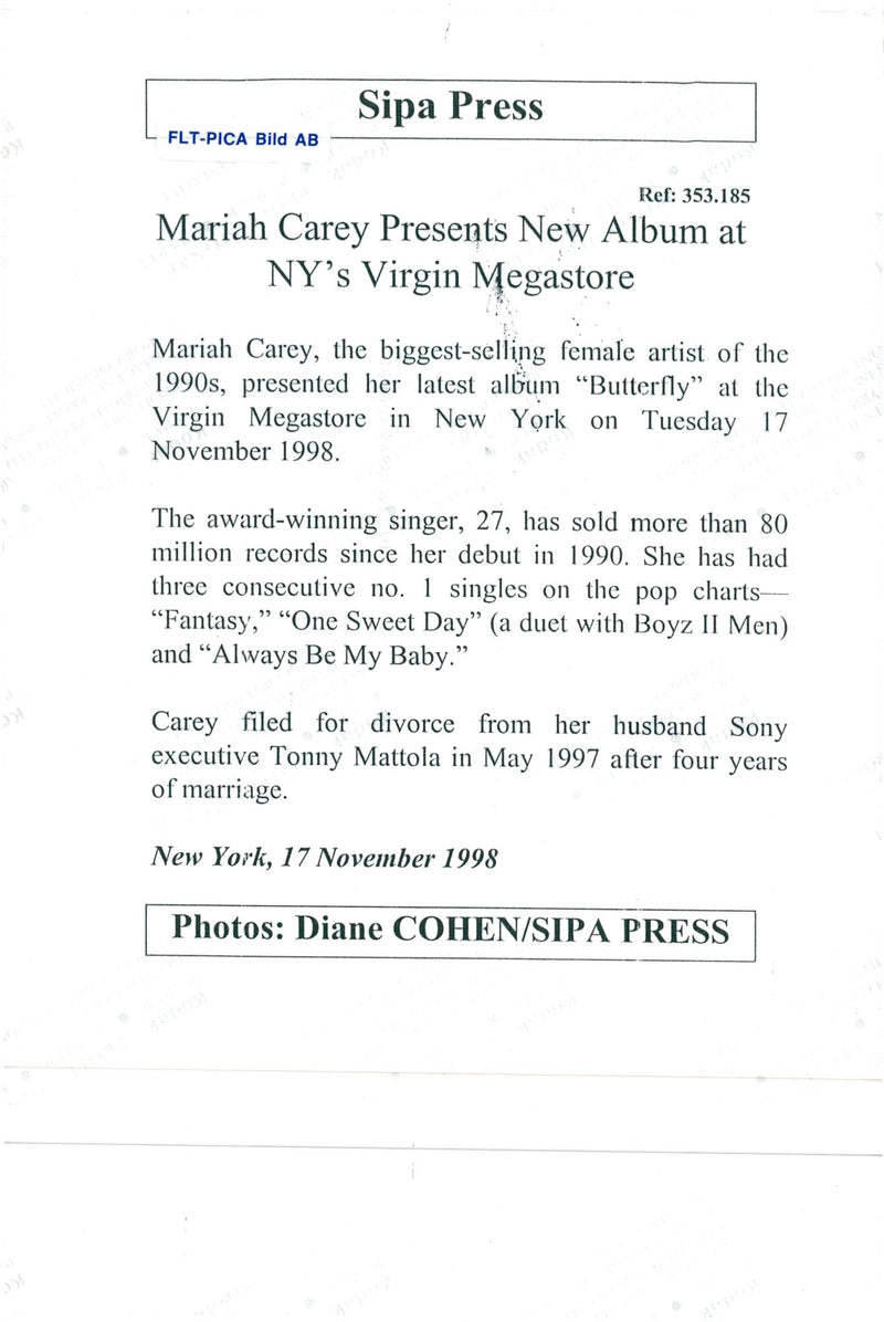 Mariah Carey, singer - Vintage Photograph