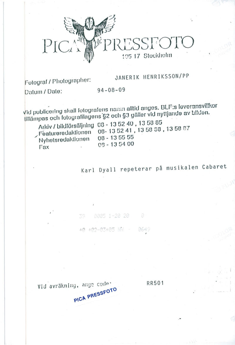 Karl Dyall repeats the musical "Cabaret" - Vintage Photograph