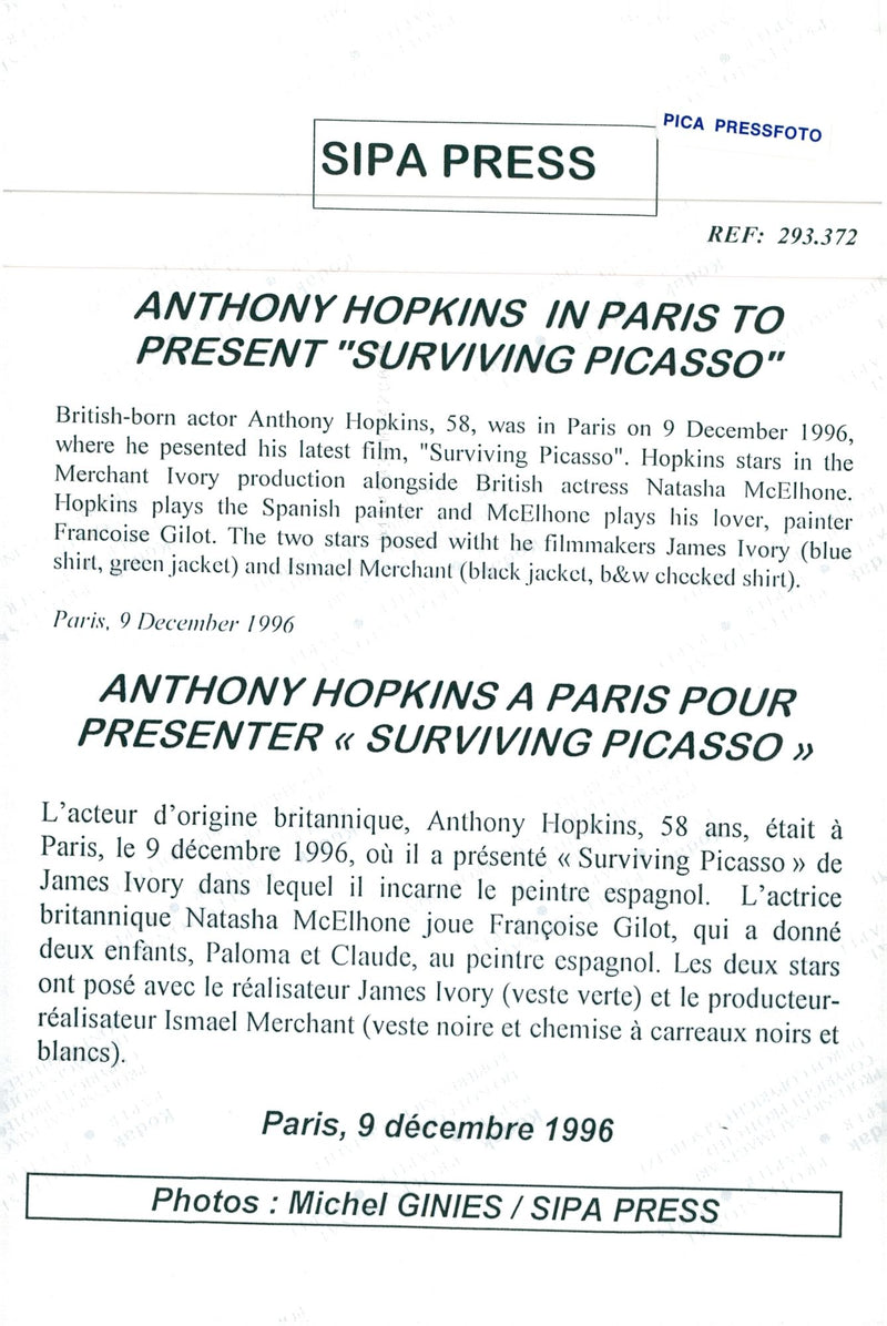 Anthony Hopkins - Vintage Photograph