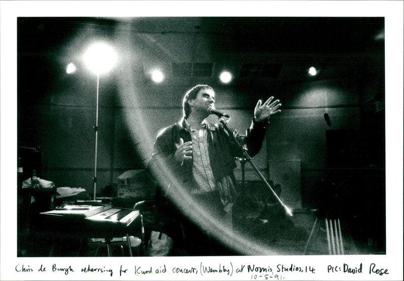 Chris De Burgh at Nomis Studio, Kurd Aid Concert - Vintage Photograph