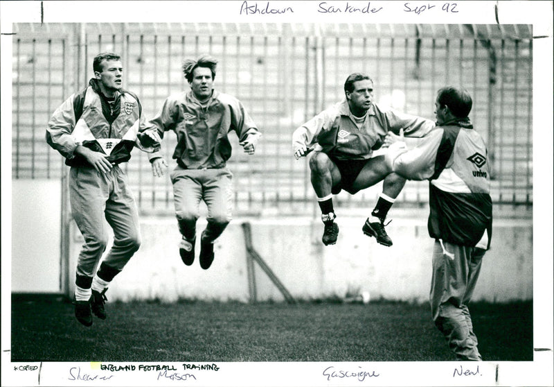 England FootballTraining - Vintage Photograph