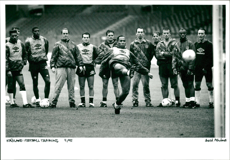 England Football Training at Wimbley - Vintage Photograph