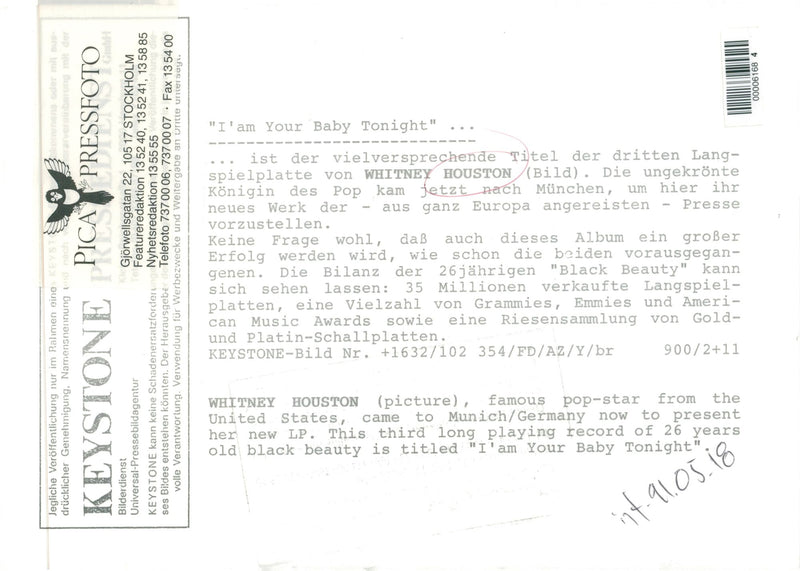 Whitney Houston - Vintage Photograph