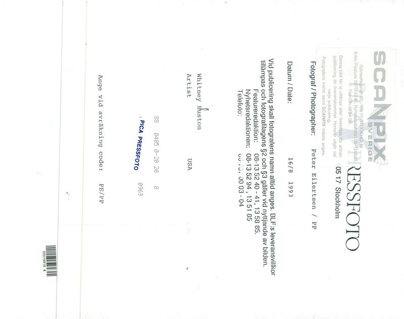 Whitney Houston - Vintage Photograph