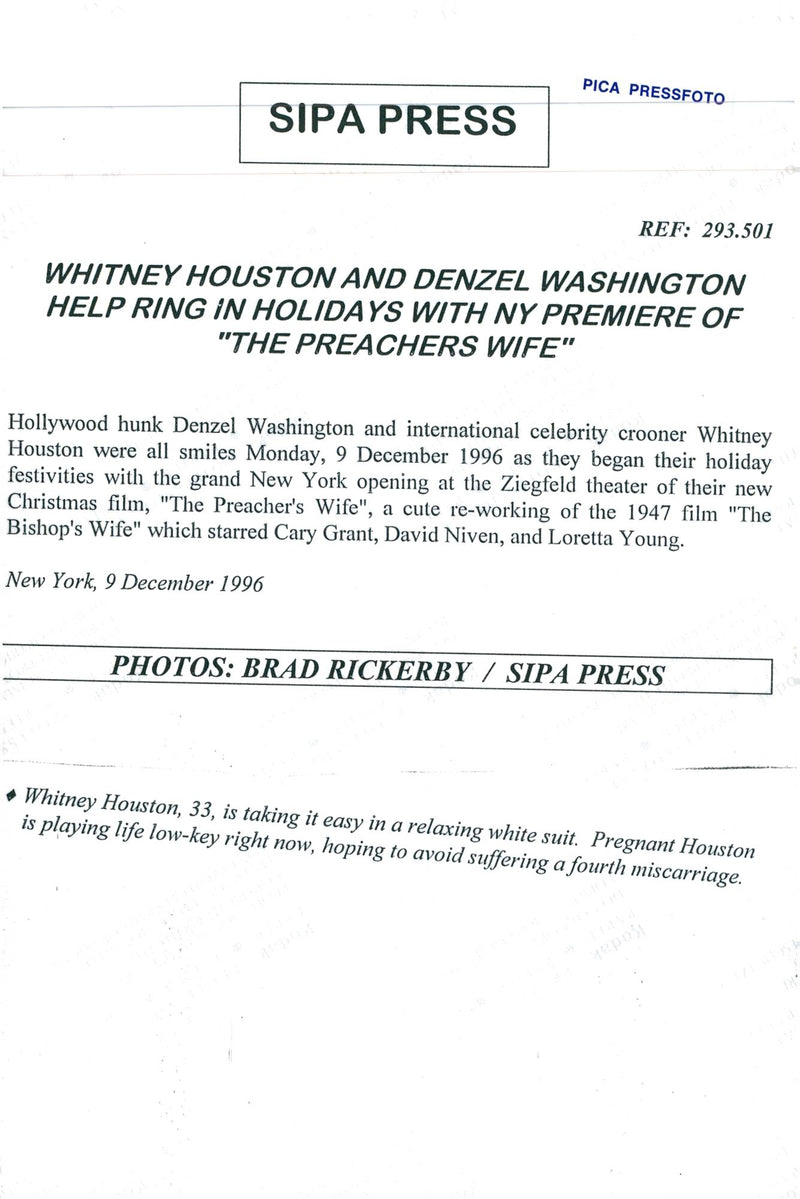 Whitney Houston singer - Vintage Photograph