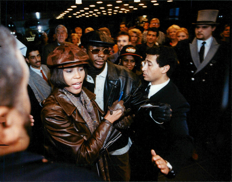Whitney Houston singer with husband Bobby Brown - Vintage Photograph