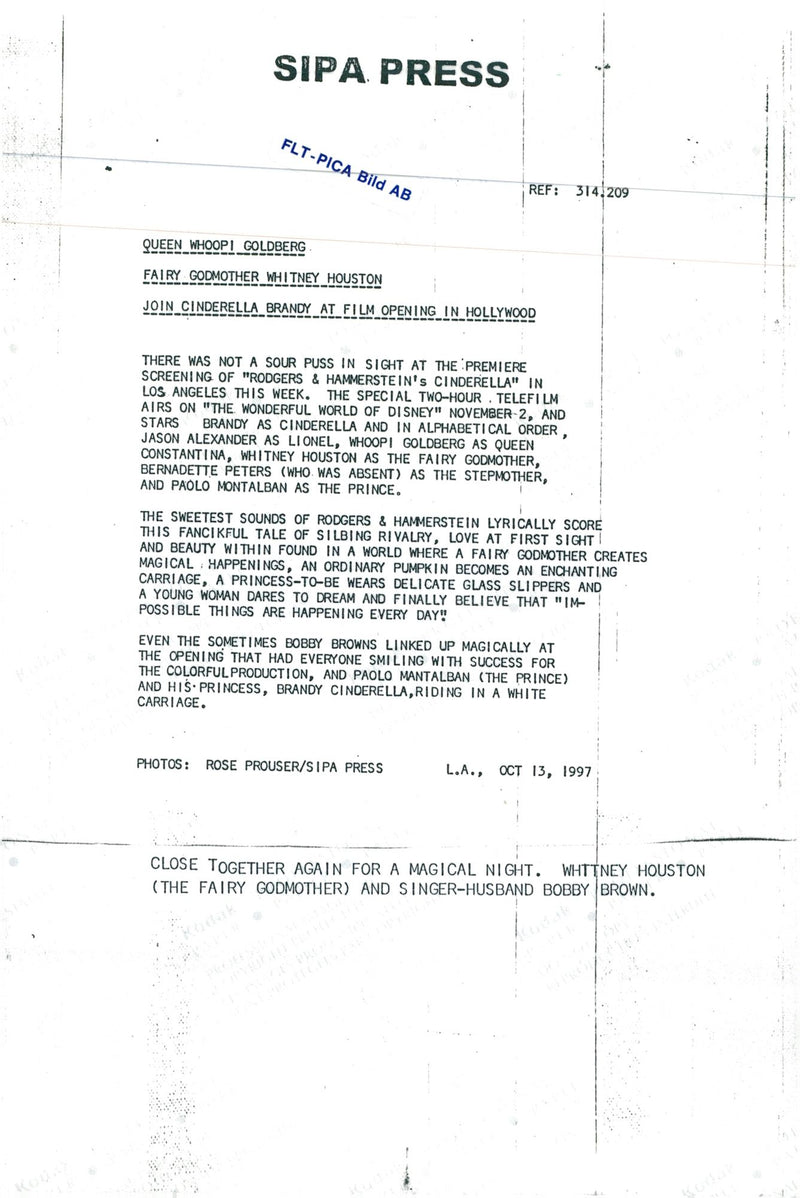 Whitney Houston singer with Bobby Brown - Vintage Photograph