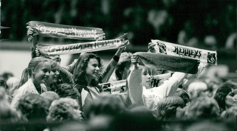 Audience from Herreys concert at the ice stadium - Vintage Photograph