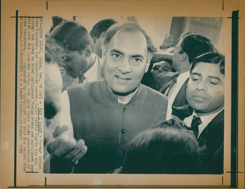 Rajiv Gandhi - Vintage Photograph
