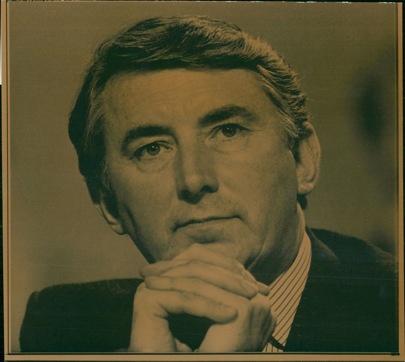 David Steel in pensive mood, Politician - Vintage Photograph