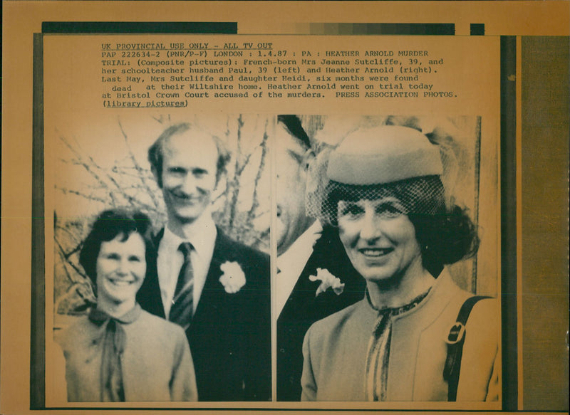 Heather Arnold, Murder Trial. - Vintage Photograph