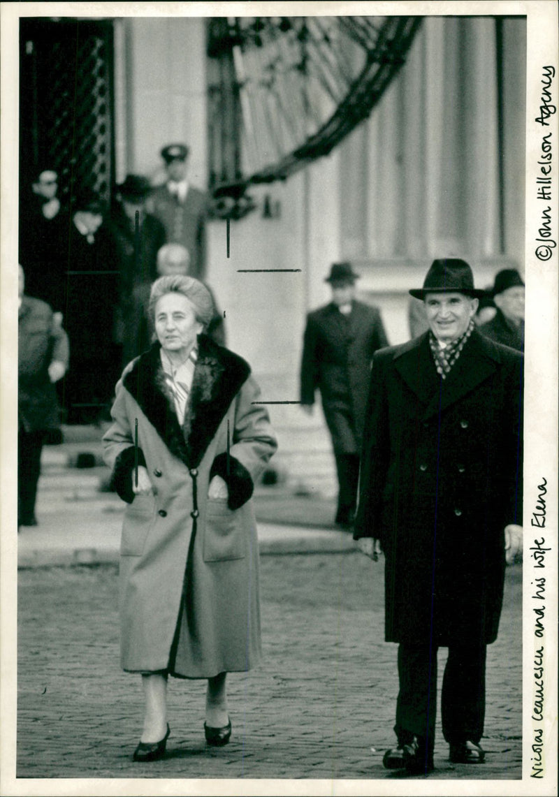 Nicolae Ceausescu with his wife - Vintage Photograph