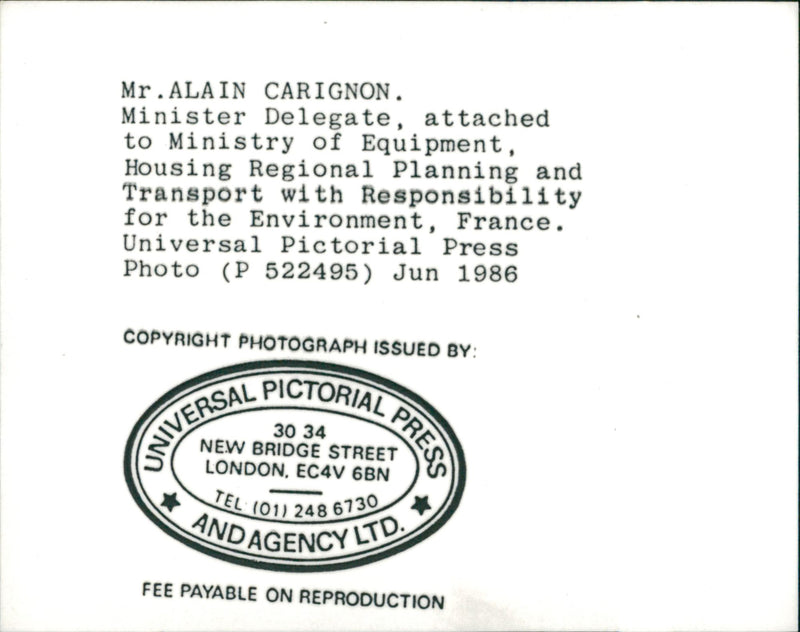 Mr. Alain Carignon, conservative French politician - Vintage Photograph