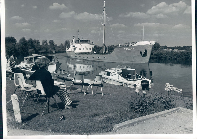 view of boats. - Vintage Photograph