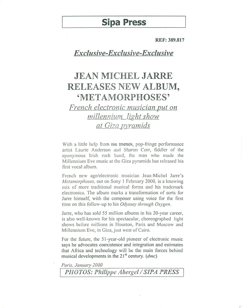 Jean-Michel Jarre, musician - Vintage Photograph