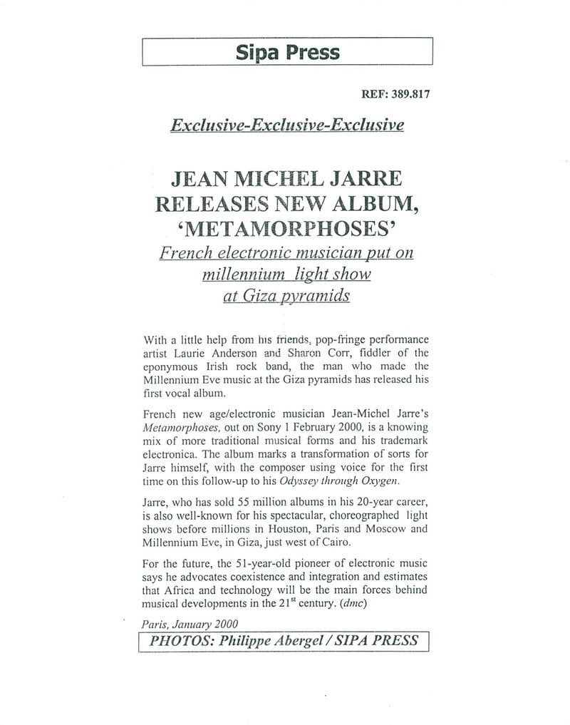 Jean-Michel Jarre, musician - Vintage Photograph