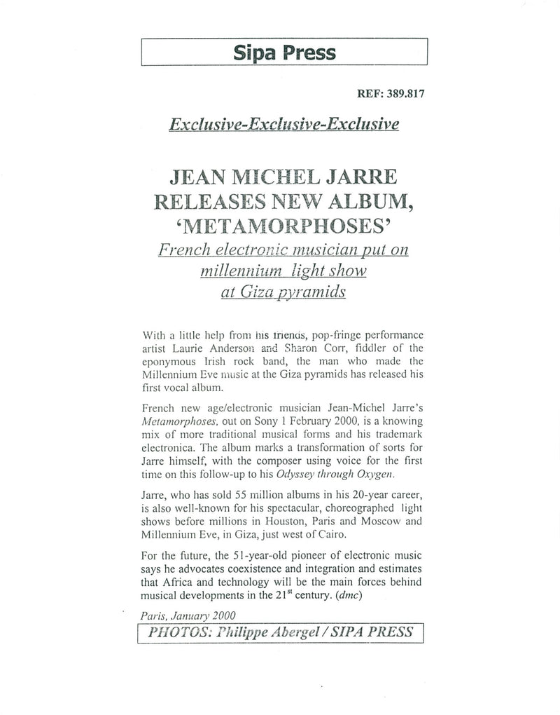 Jean-Michel Jarre, musician - Vintage Photograph