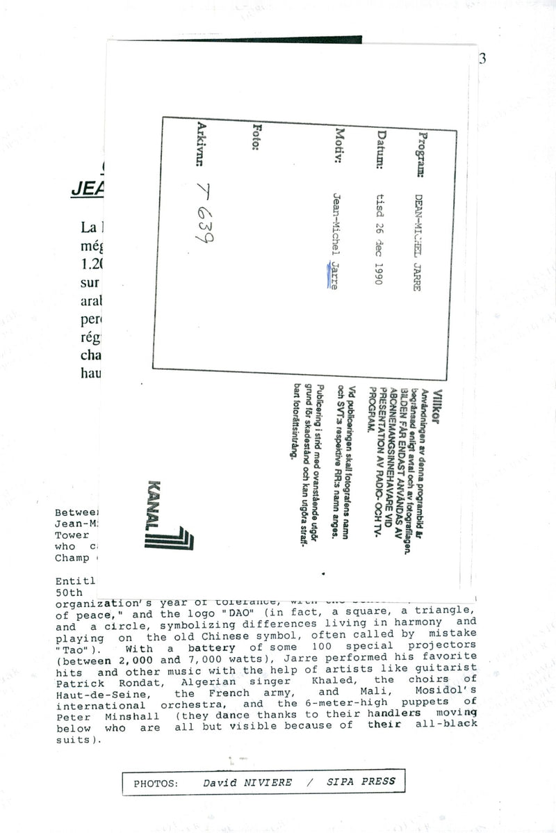 Jean-Michel Jarre, musician - Vintage Photograph