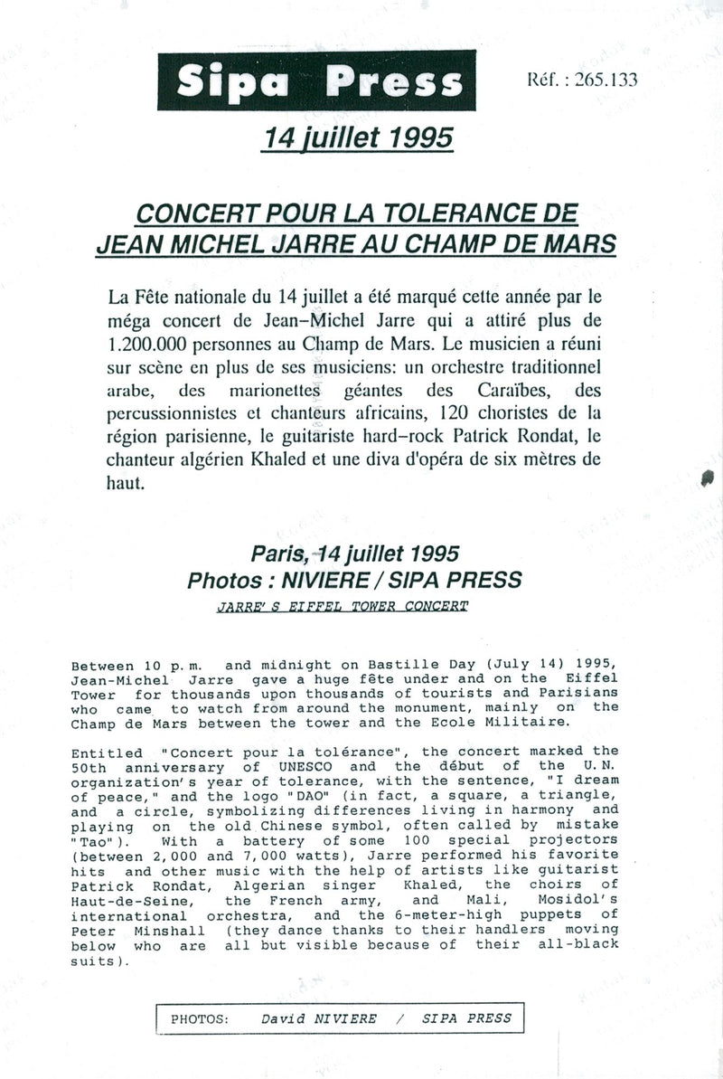 Jean-Michel Jarre, musician - Vintage Photograph