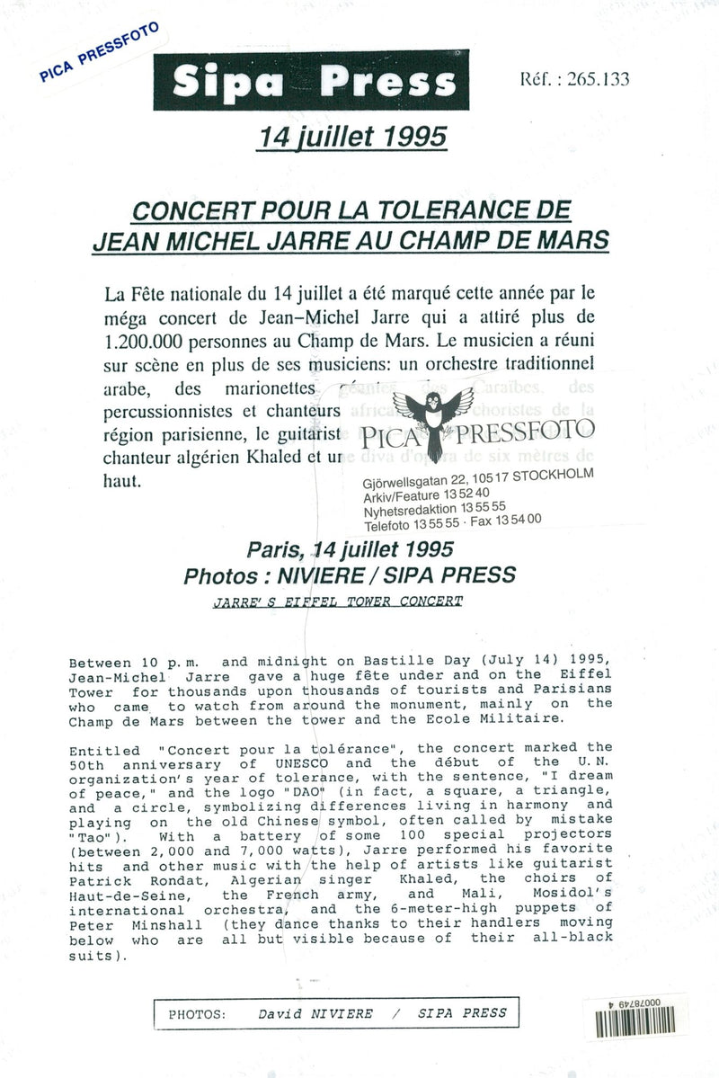 Jean-Michel Jarre, musician - Vintage Photograph