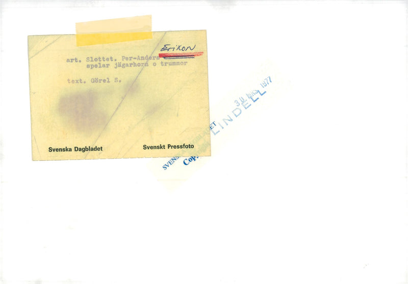 Per-Anders Erixon musician - Vintage Photograph