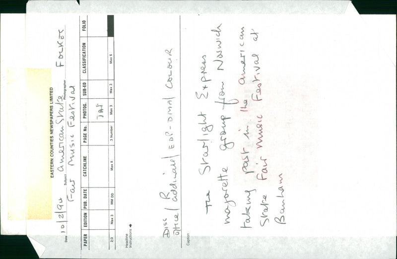 AMERICAN MUSIC FESTIVAL - Vintage Photograph