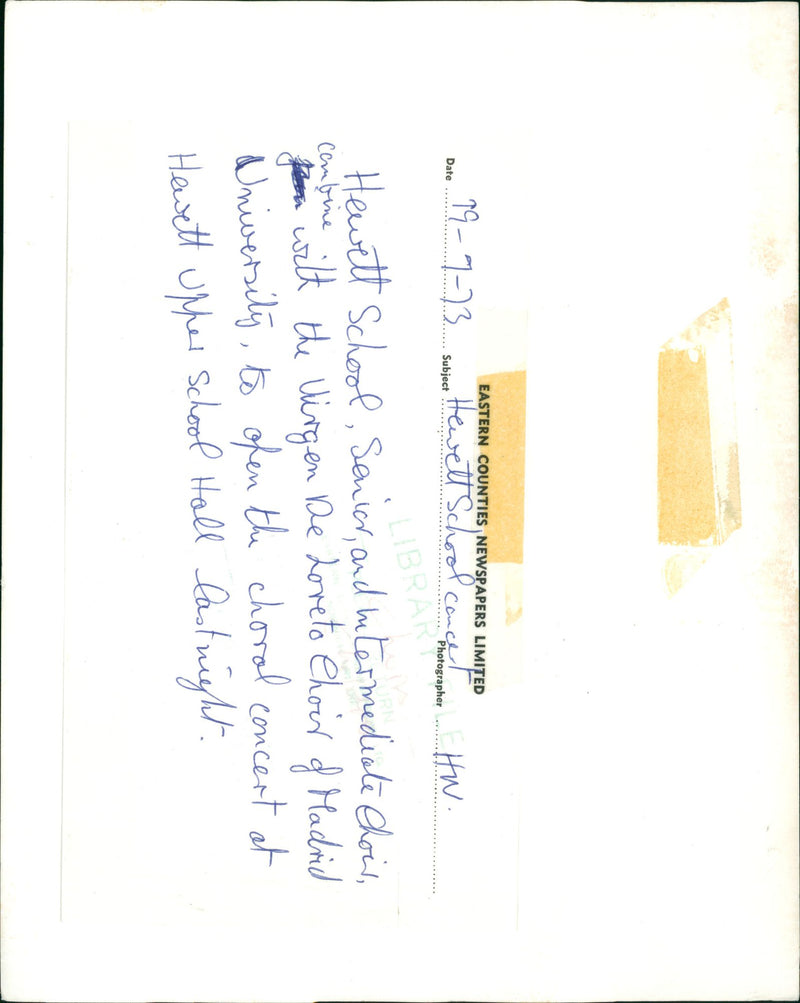 1973 LIBRAR CONCERT - Vintage Photograph