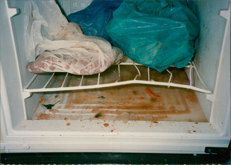 Blood splattered fridge - Vintage Photograph