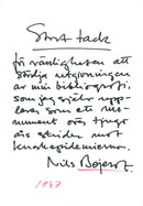 A photograph of Nils Bejerot with a personal message on the back with signature - Vintage Photograph