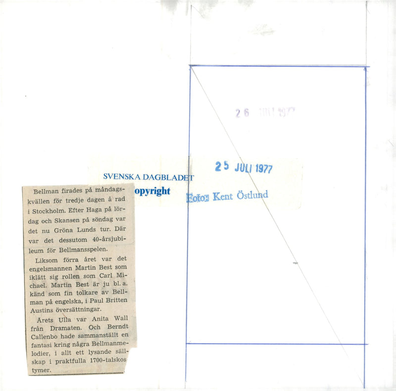 Martin Best musician at GrÃ¶na Lund - Vintage Photograph