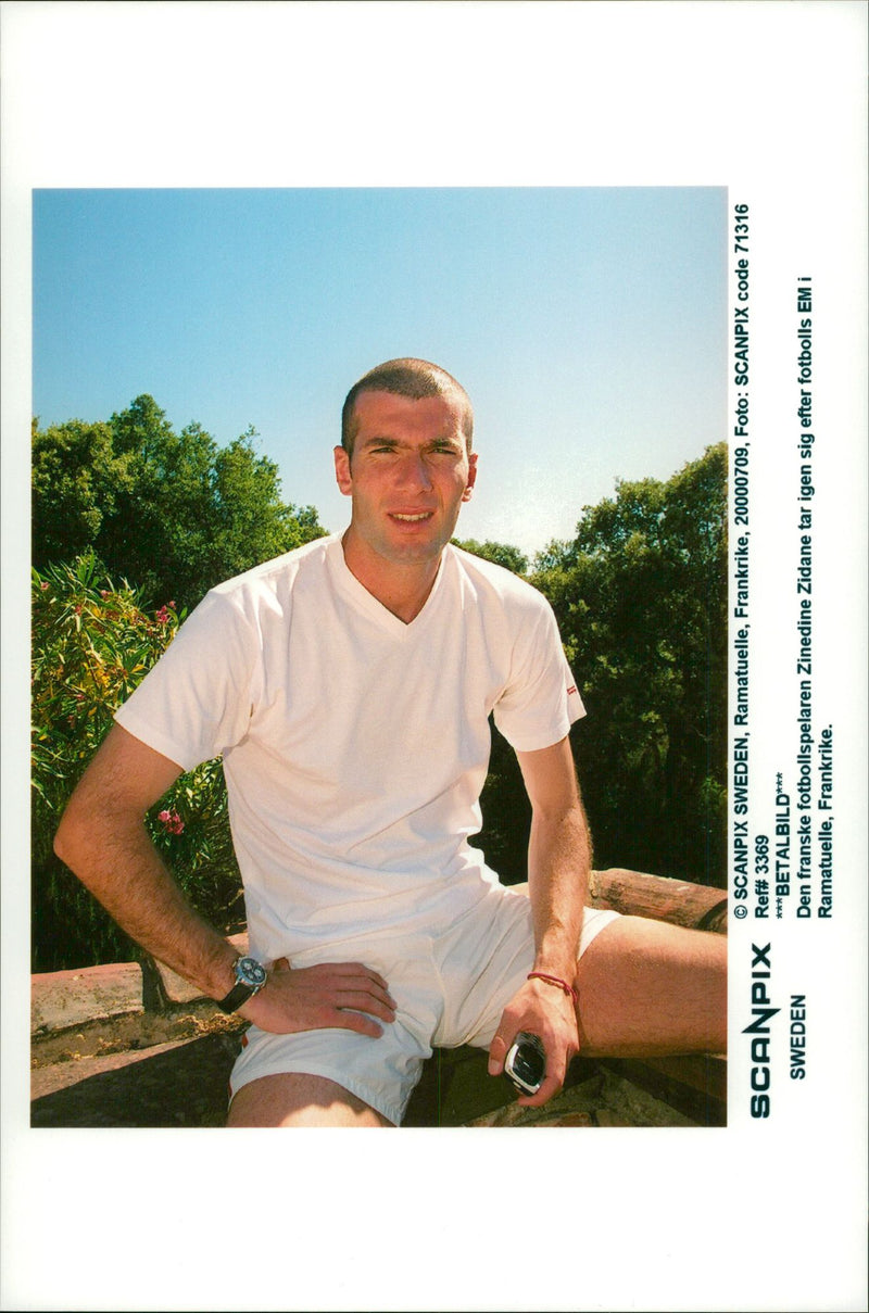 French football player Zinedine Zidane - Vintage Photograph