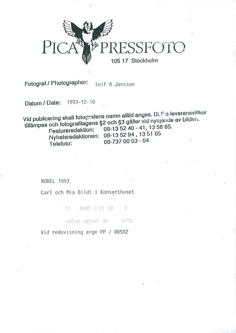 Carl and Mia Bildt in the Concert Hall - Vintage Photograph