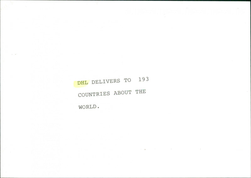 DHL - Vintage Photograph