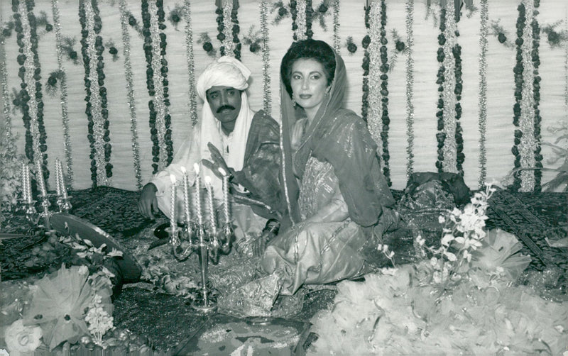 From the wedding between Benazir Bhutto and Asif Ali Zardari - Vintage Photograph