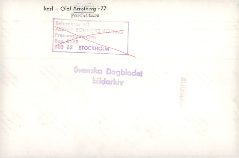 Swedish ethnologist and writer Karl-Olov Arnstberg - Vintage Photograph